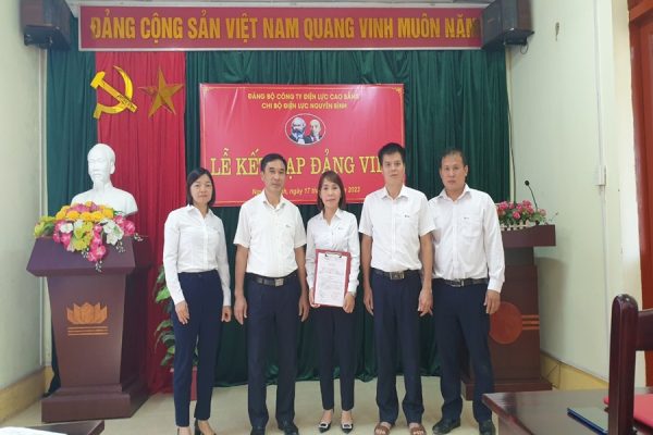 Điện lực Nguyên Bình (PC Cao Bằng) tổ chức Lễ kết nạp Đảng viên mới