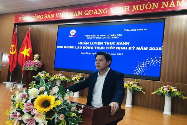 Công ty Điện lực Cao Bằng huấn luyện thực hành ngoài thao trường  cho người lao động trực tiếp năm 2025