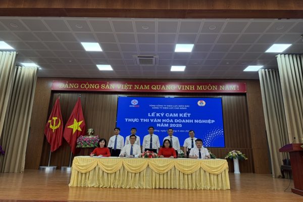 Công ty Điện lực Cao Bằng (PC Cao Bằng) thực hiện ký cam kết văn hóa doanh nghiệp năm 2025